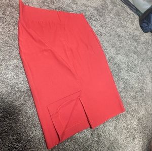 Red pencil skirt